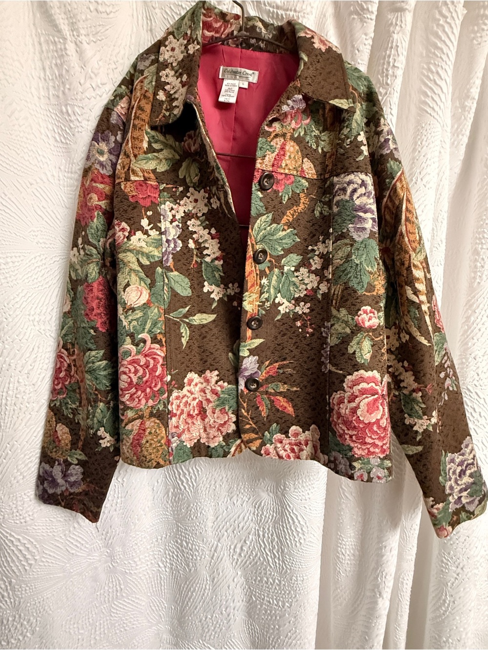 Gorgeous Vintage Coldwater Creek Floral Tapestry Blazer Jacket Size Large
